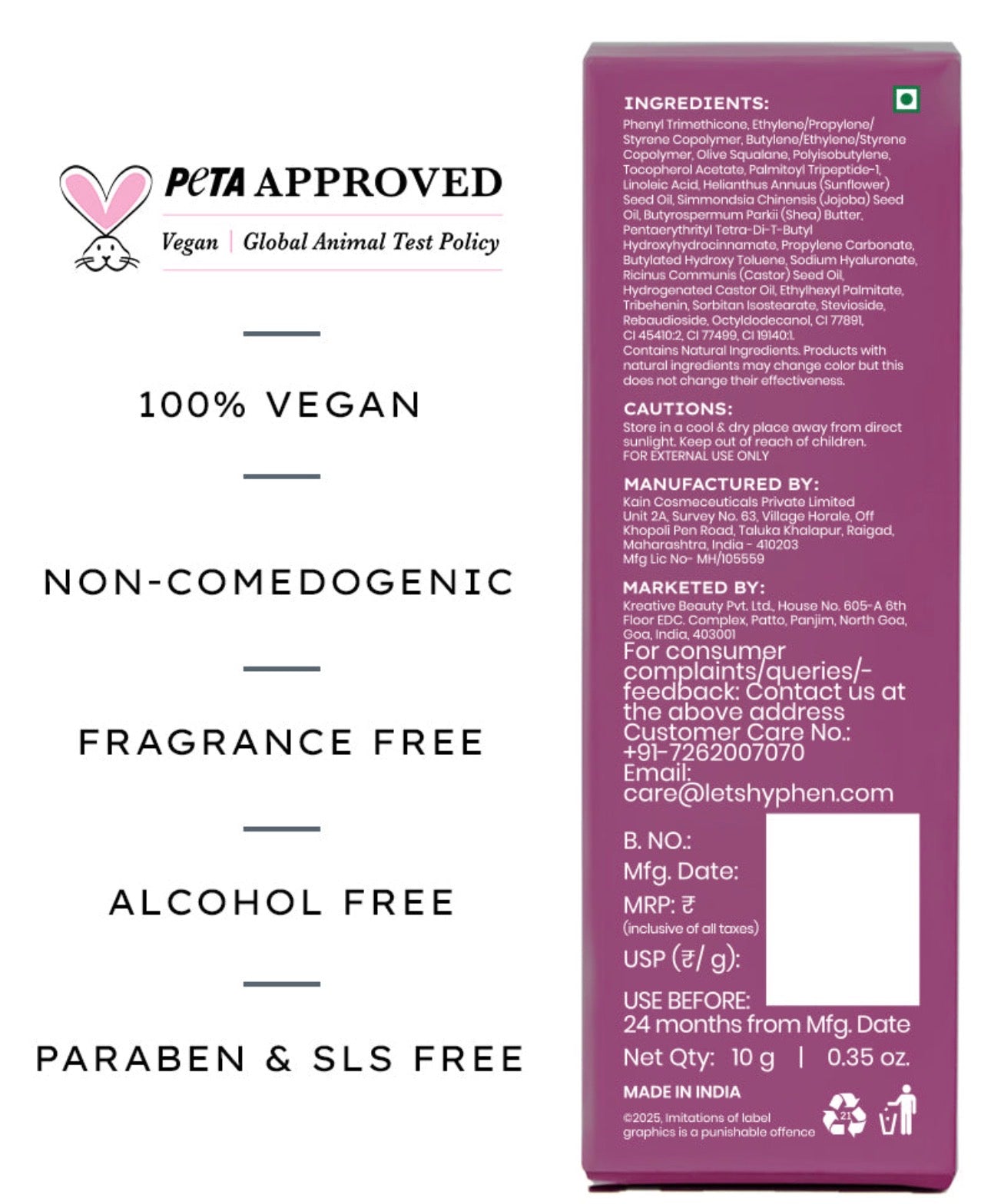 Hyphen Vitamin Infused Peptide Tinted Lip Balm [Repairs Pigmented & Dry Lips] - 10G