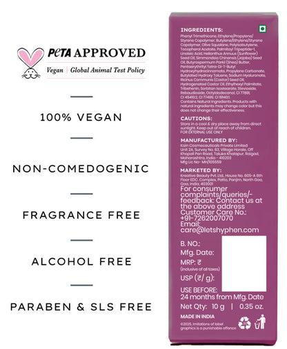 Hyphen Vitamin Infused Peptide Tinted Lip Balm [Repairs Pigmented & Dry Lips] - 10G