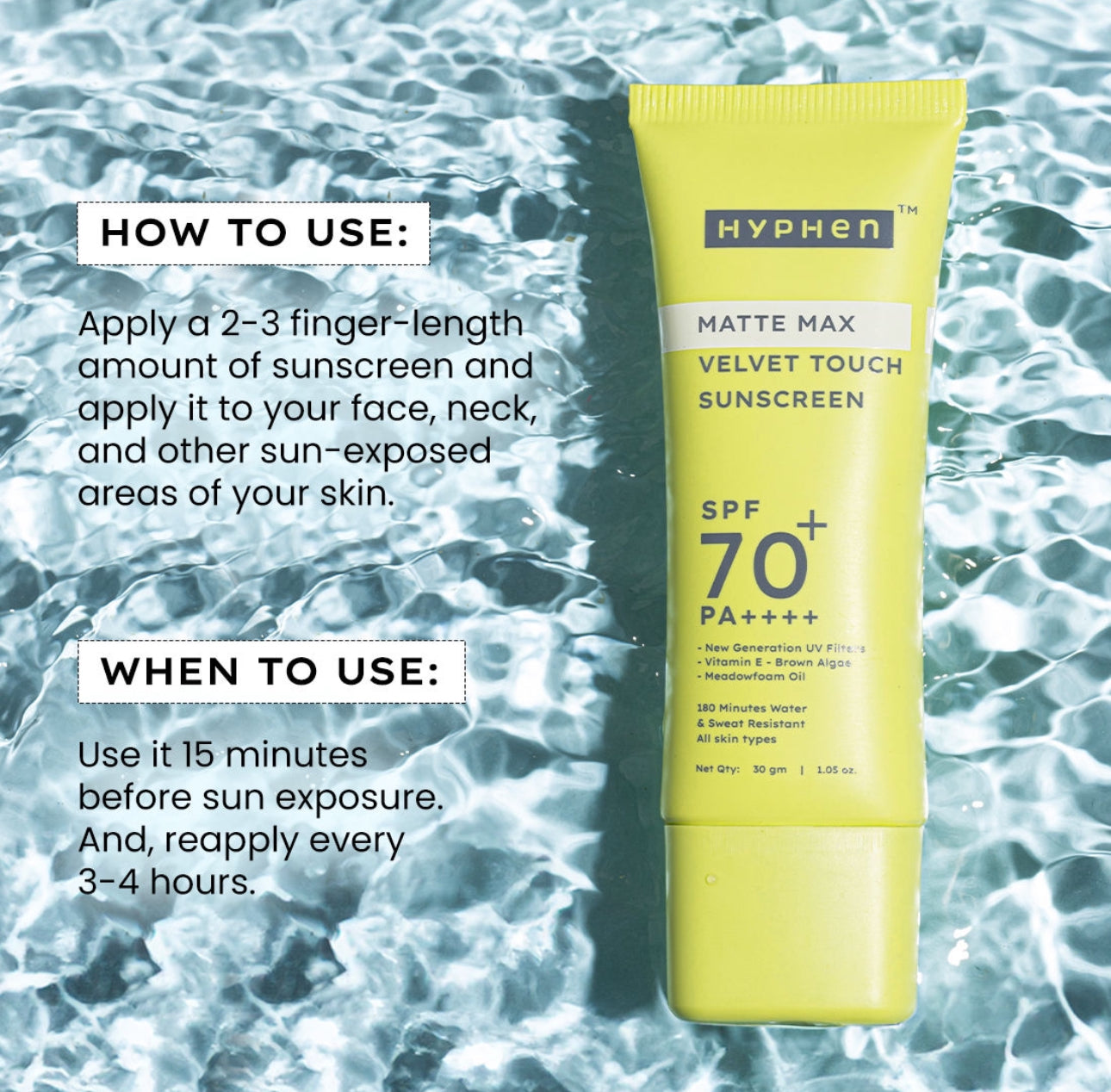 Hyphen Matte Max Velvet Touch Sunscreen SPF70+PA++++ - 30g