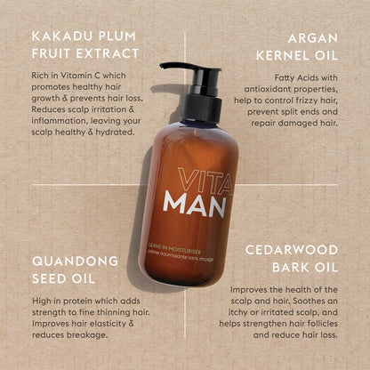 Vitaman Leave‑In Hair Moisturiser pH‑balanced lightweight 250 ml