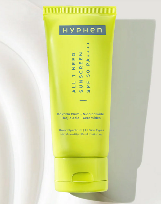 Hyphen All I Need Sunscreen SPF 50 PA++++ | UV Rays & Blue Light Protection & Moisturization - 50ML