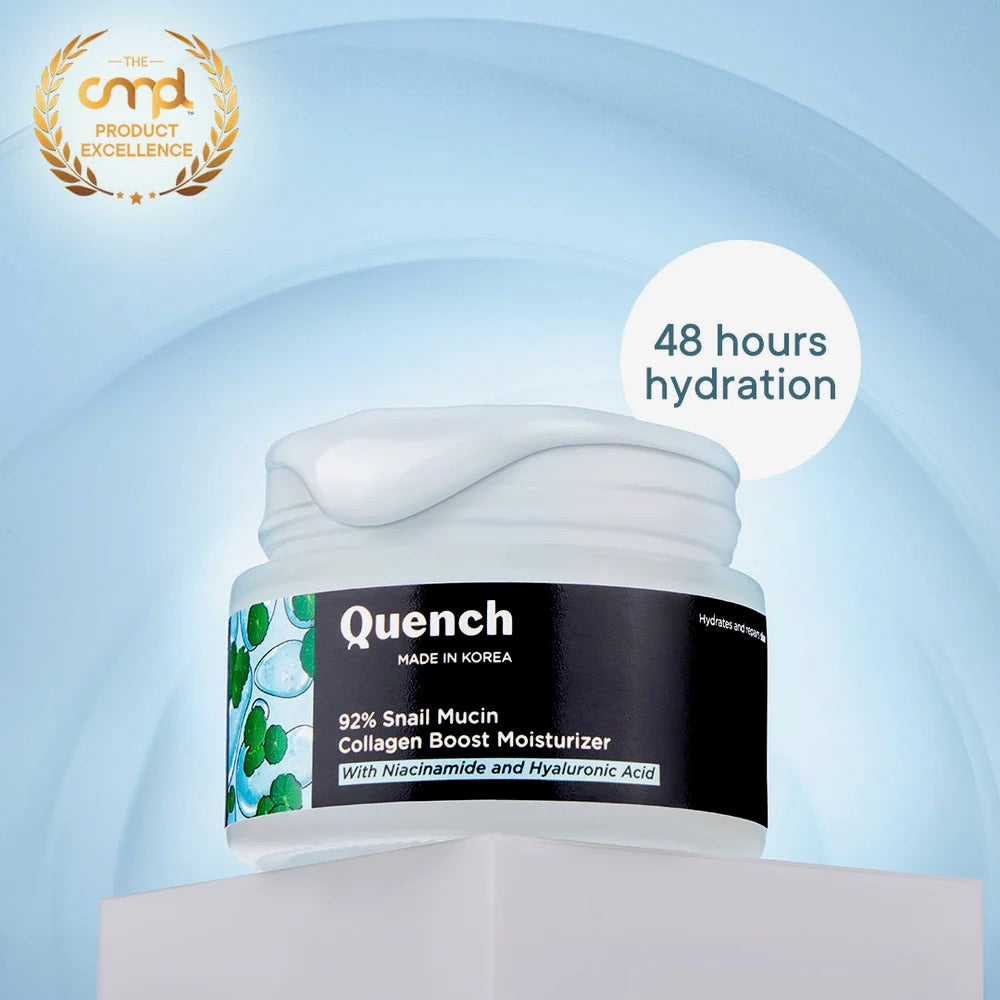 Quench Botanics 92% Snail Mucin Collagen Boost Moisturizer with Niacinamide & Hyaluronic Acid - 50 ml