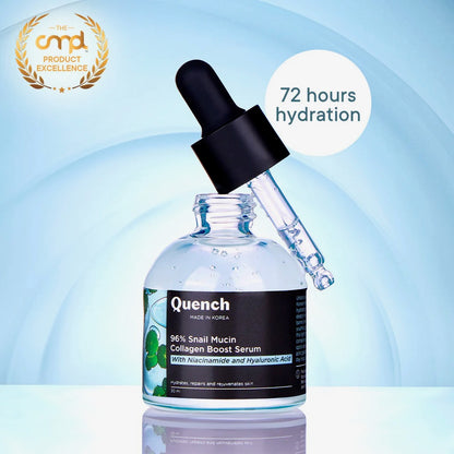 Quench Botanics 96% Snail Mucin Collagen Boost Serum with Niacinamide & Hyaluronic Acid - 30 ml