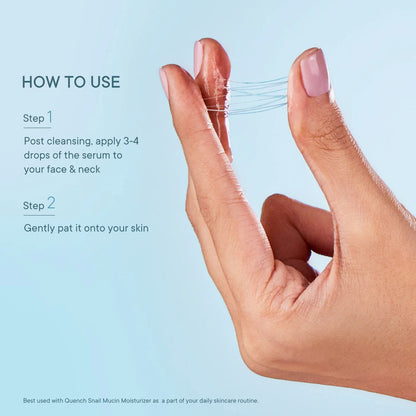 Quench Botanics 96% Snail Mucin Collagen Boost Serum with Niacinamide & Hyaluronic Acid - 30 ml